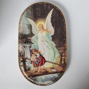 Vintage Guardian Angel Wall Plate Bradford Exchange "Protected Way Home"
